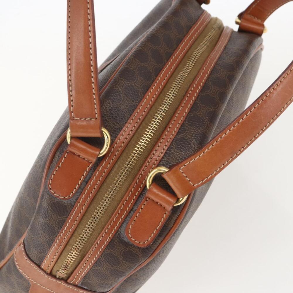 CELINE Macadam Canvas Hand Bag PVC Leather Brown Gold Auth 158983 - Picture 6 of 16